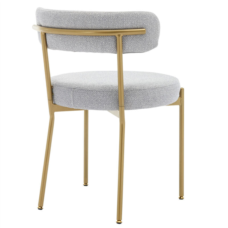 Set of 2 Dining Chairs Upholstered Accent Chairs Kitchen Leisure Chairs Grey ML