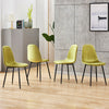 Set of 4 Velvet Dining Chairs Side Chairs Padded Living Room Home Office Yellow