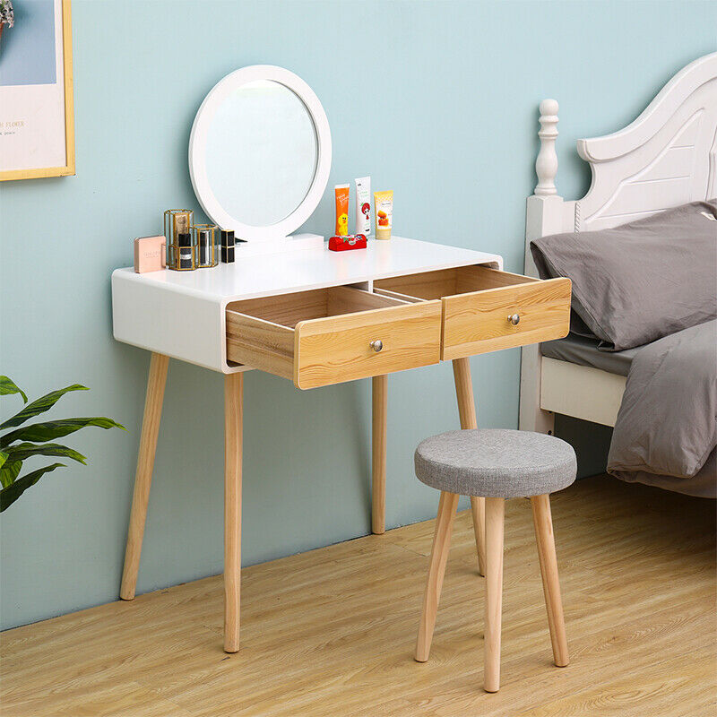 Modern Dressing Table Vanity Table Makeup Desk Dresser Set Home Bedroom Woman BN