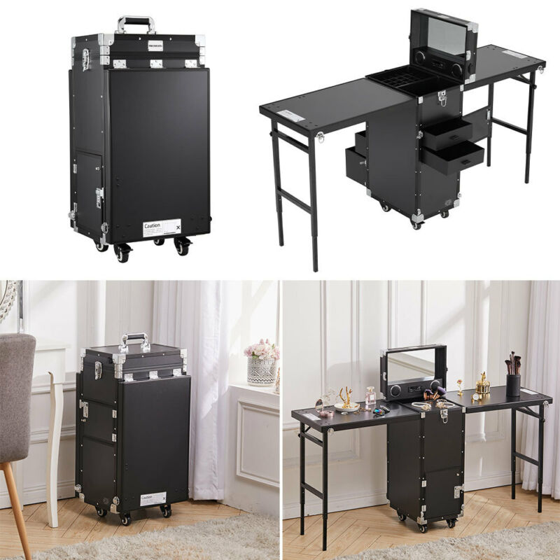 Portable Vanity Dressing Table with Folding Beauty Studio Tables