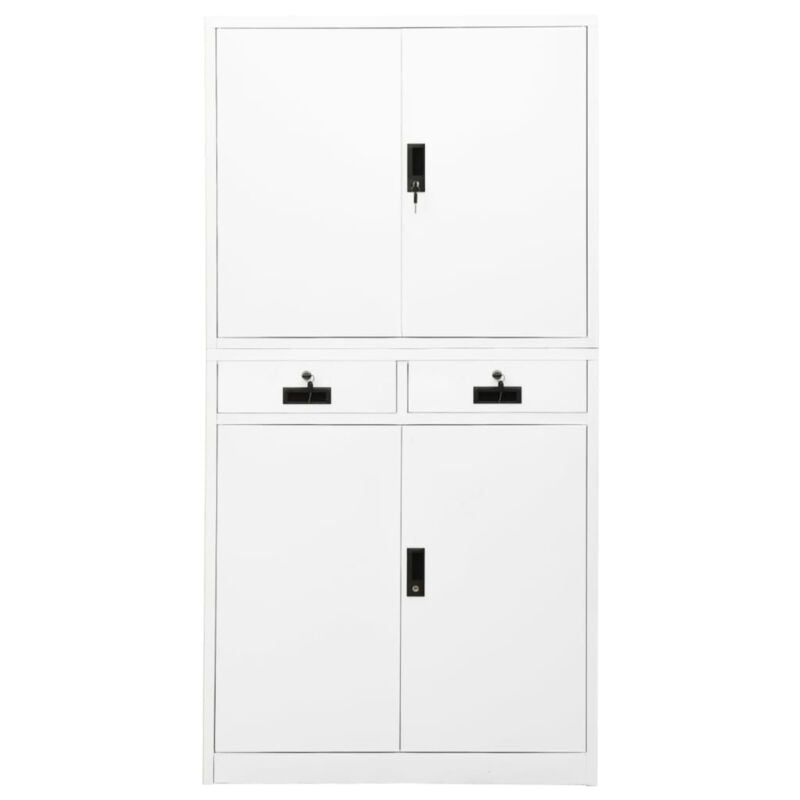 Office Cabinet White 90x40x180 Steel V5U8