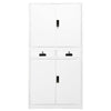 Office Cabinet White 90x40x180 Steel V5U8