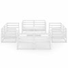 9 Piece Garden Set White Solid Pinewood K0O3