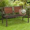2 Seater Patio Garden Bench Outdoor Loveseat Furniture with Ergonomic Backrest