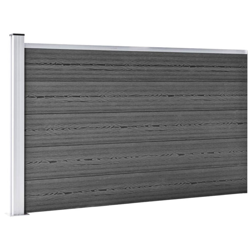 Fence Panel Set WPC 353x105 Black O9W6