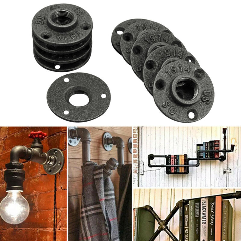 1-150x BSP Malleable Iron Pipe Fittings Wall Mount Floor Flange 1/2" 3/4" 1" UK