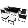 42762 21 Piece Outdoor Dining Set Black Poly Rattan (UK/IE/FI/NO Only) K6P6