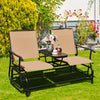 2 Seater Garden Swing Glider Lounge Chair Patio Rocking Armchair W/ Center Table