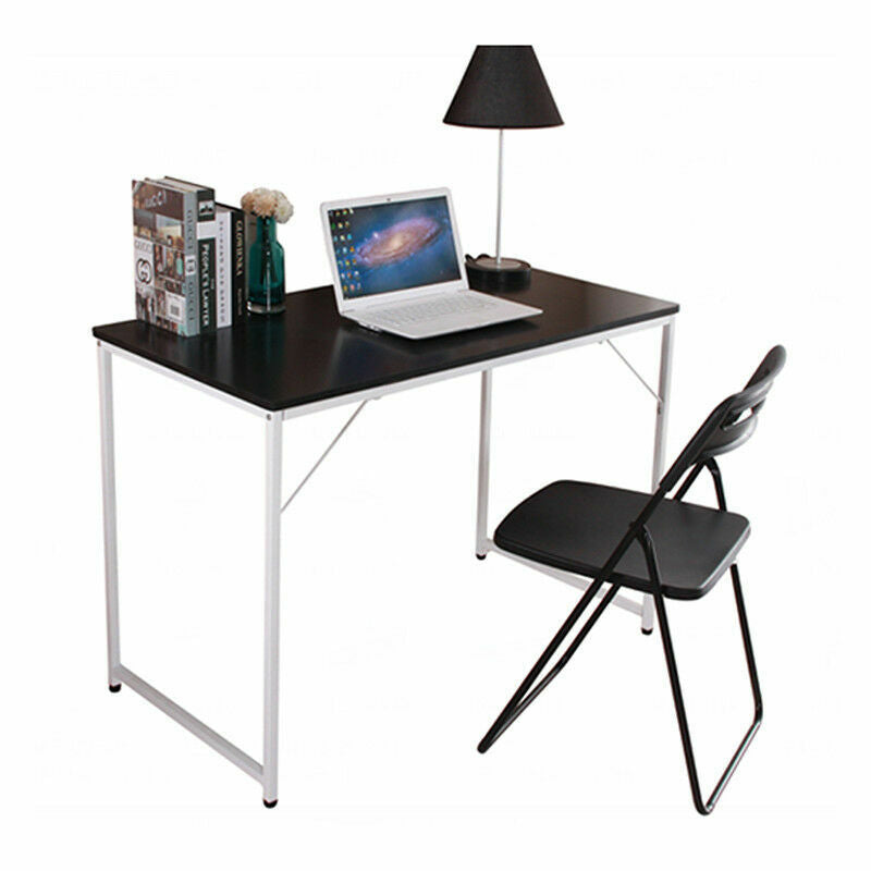 Modern Black Wooden Computer Desk Laptop PC Study Table Home Office Workstation