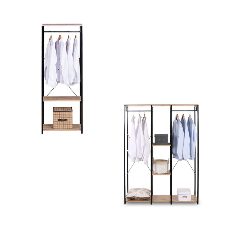 Clothes Rail Dress Garment Hanging Display Stand Rack Unit with Storage Shelves