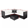14 Pcs Rattan Garden Sofa Set Chairs Sofa Dining Table W/ Storage Box Black O1N6
