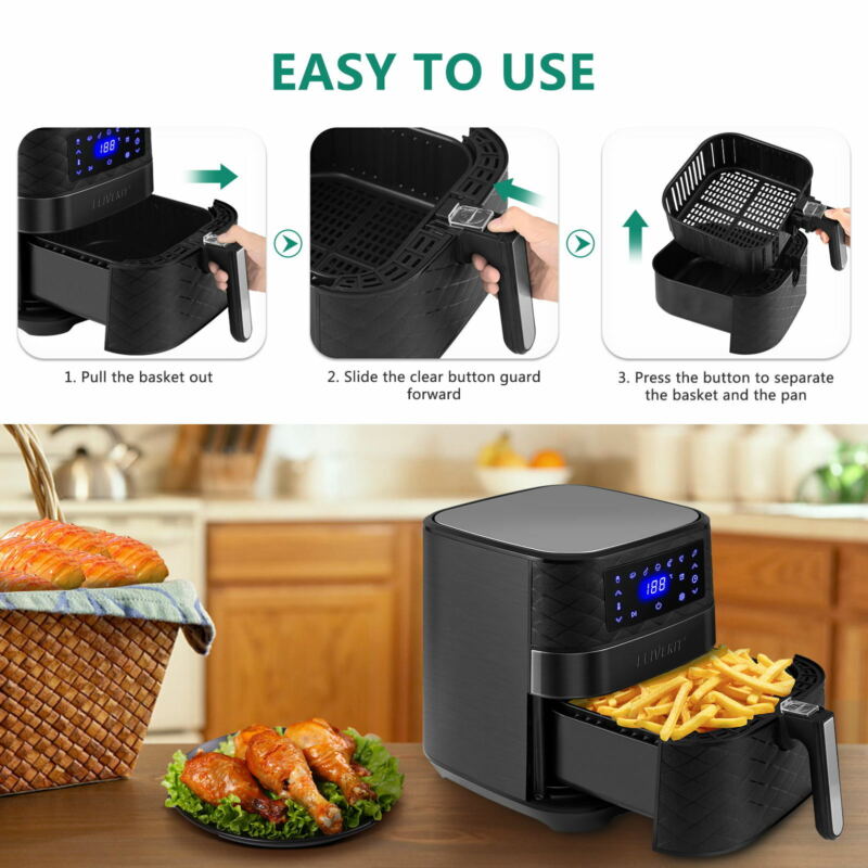 Air Fryer 5.5L Healthy Digital Frying Cooker Low Fat Oil Free Kitchen Oven 1700W