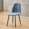 Velvet Dining Chairs Padded Seat Metal Legs High Back Living Home Office BN Blue