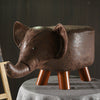 Animal Stool Footstool Footrest Elephant Ottoman Shoe Bench with Sponge Wood Leg