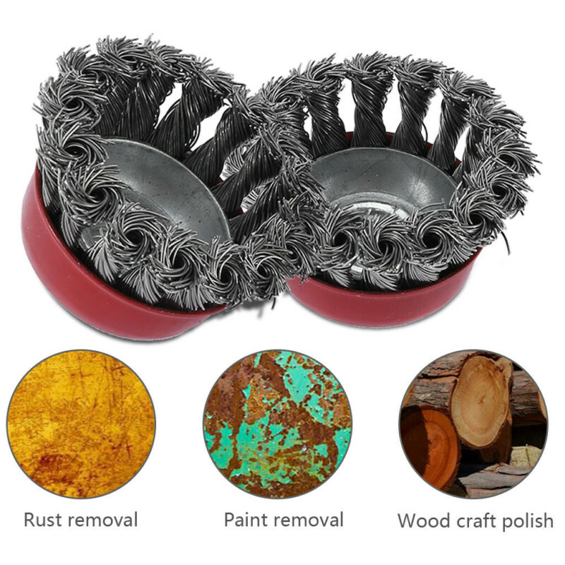 2PC 4PC Twist Knot Semi Wire Wheel Cup Brush Set For 115mm Angle Grinder