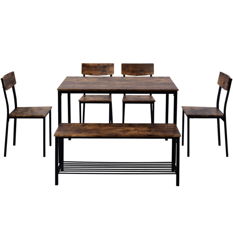 Modern Dining Table Set 4 or 6 Seats Set Metal Frame Kitchen Home Bar MI