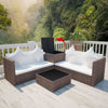 14 Pcs Rattan Garden Sofa Set Chairs Sofa Dining Table Storage Box Brown X9H8