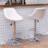Set of 2 Bar Stools PU Leather Adjustable Height Gas Lift Chrome Base Home Pub