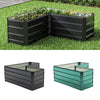 17" Tall L-Shaped Large Galvanized Metal Raised Garden Bed Plant Flower Grow Box