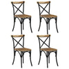 Chairs 4 pcs Black Solid Wood P3C5