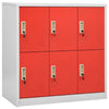 Locker Cabinets 2 pcs Grey and Red 90x45x92.5 Steel M3Q6