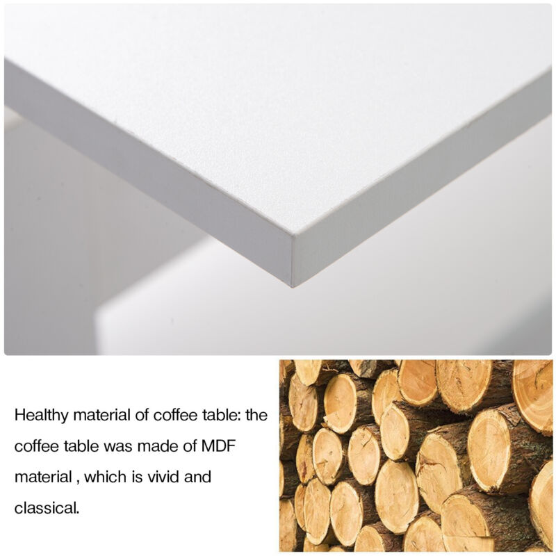 Wooden Coffee Table With Lift Up Top Storage Shelf Living Room Furniture White