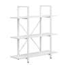 3 Tiers Bookshelf Bookcase Industrial Display Unit Storage Unit White Livingroom