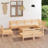 9 Piece Garden Set Solid Pinewood G5B9