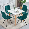 4 Pcs Green Velvet Dining Chairs Padded Seat Metal Legs Dining Room Kitchen Home