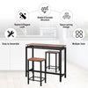 3PCS Small Table and 2 Stools Bar Kitchen Dining Breakfast Furniture Set MJ