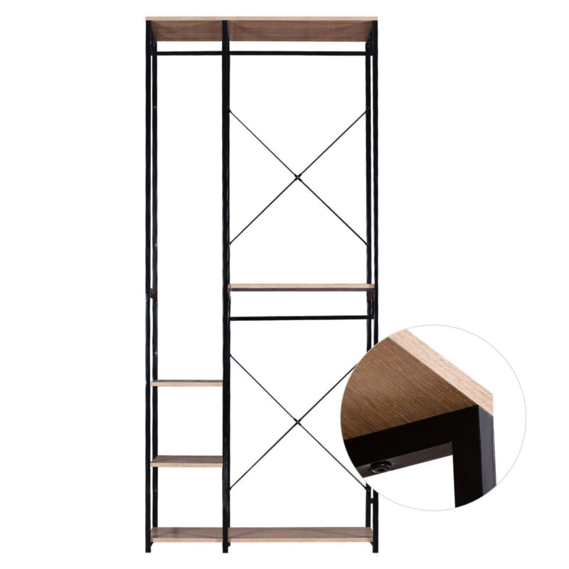Clothes Rail Rack Garment Dress Hanging Display Stand Shelf w/ Storage Shelving