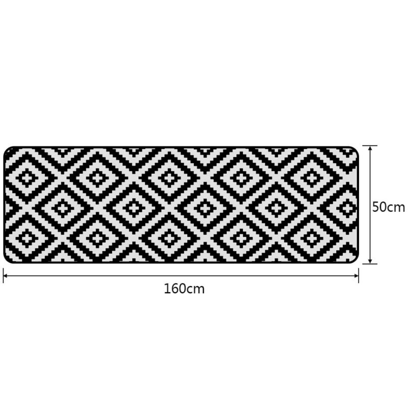 50 x 160 cm Non Slip Indoor Door Mats Large Washable Rugs Black White Doormats