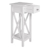 1 Drawer Slim Tall Bedside Tables White Bedroom Storage Unit Hallway End Table