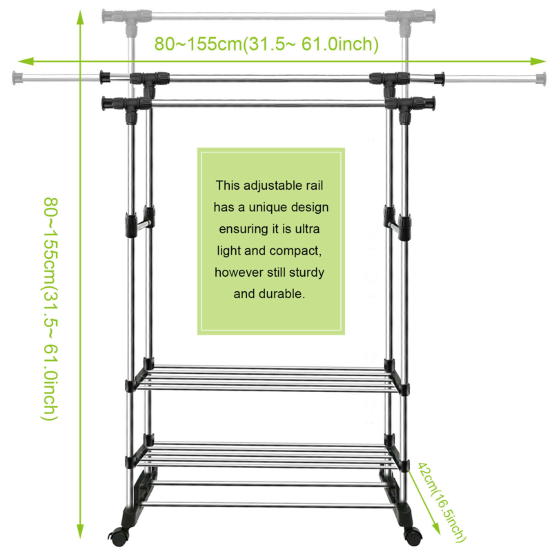 Heavy Duty Clothes Rail Rack Garment Hanging Display Stand Shoes Storage Shelves
