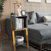 Side End Table Wooden Compact Storage Bookcase with Open Drawer and Bottom Shelf