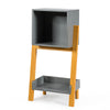 Side End Table Wooden Compact Storage Bookcase with Open Drawer and Bottom Shelf