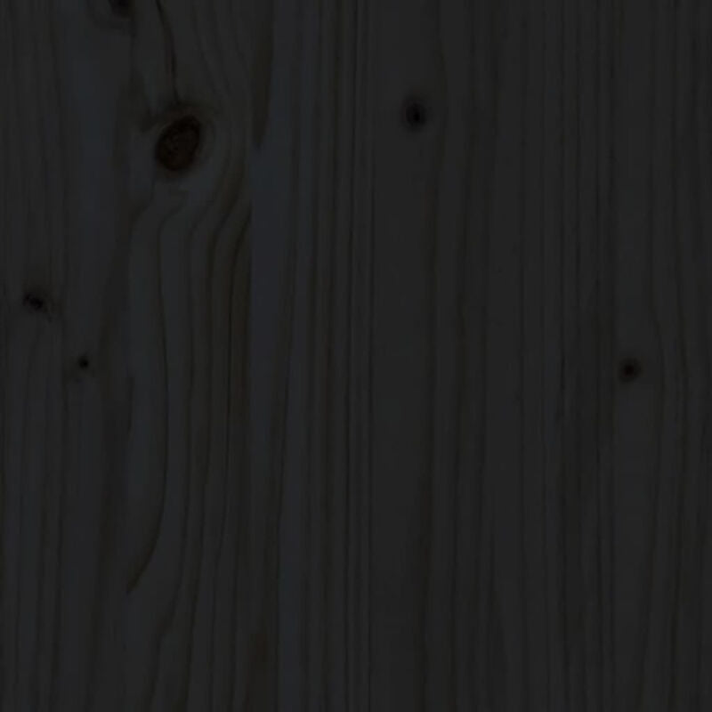 7 Piece Garden Dining Set Black Solid Wood Pine C1J6