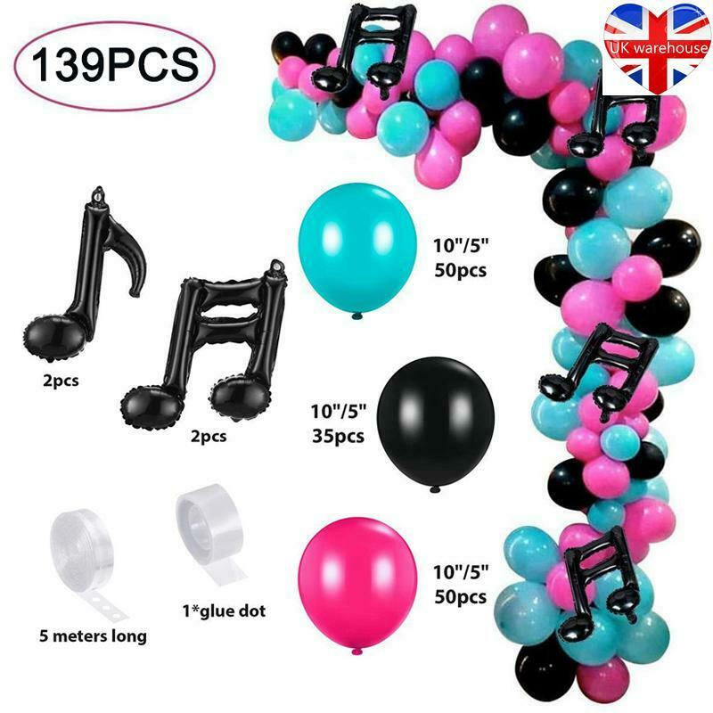 139Pcs Balloon Arch Kit Tik Tok Music Theme Birthday Party Decorations UK