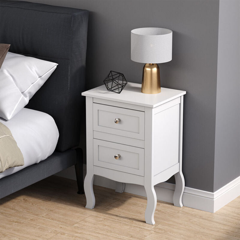 White Narrow Bedside Cabinet 1 Drawer Lamp Table Night Stand Bedroom Sofa Side