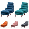 Upholstered Velvet Single Sleeper Sofa Recliner Home Cinema Armchair with Stool