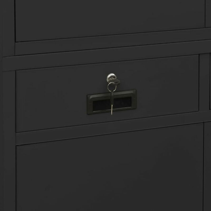 Office Cabinet Anthracite 90x40x180 Steel I3O5