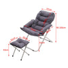 Folding Lazy Single Sofa Accent Chair Footstool Set Room Balcony Recliner Couch