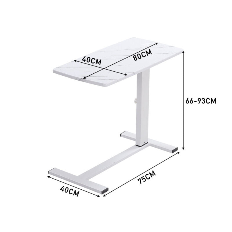 MDF Marble White Overbed Chair Table Height Adjustable Laptop Desk Dining Coffee