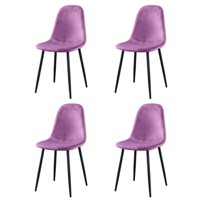 Set of 4 Velvet Dining Chairs Upholstered Seat Home Living Room Lounge Bedroom