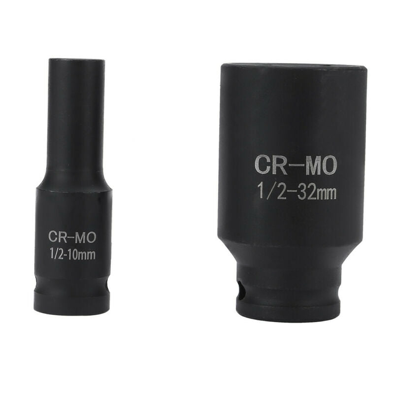 16Pcs 1/2" Drive Metric Deep Impact Socket Set 10-32mm In Case Garage Quality