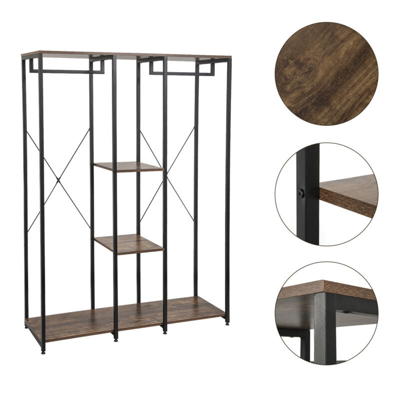 Heavy Duty Clothes Rail Storage Garment Shelves Hanging Display Rack Stand Shelf