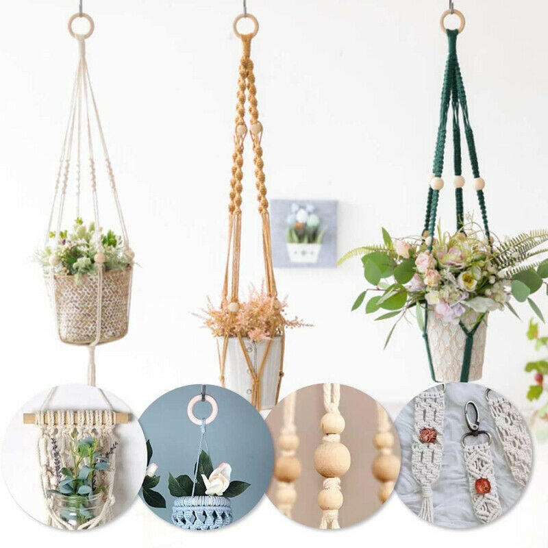 Macrame Cotton Cord Tool for Wall Hanging DIY Craft Wooden Sticks/Rings/B