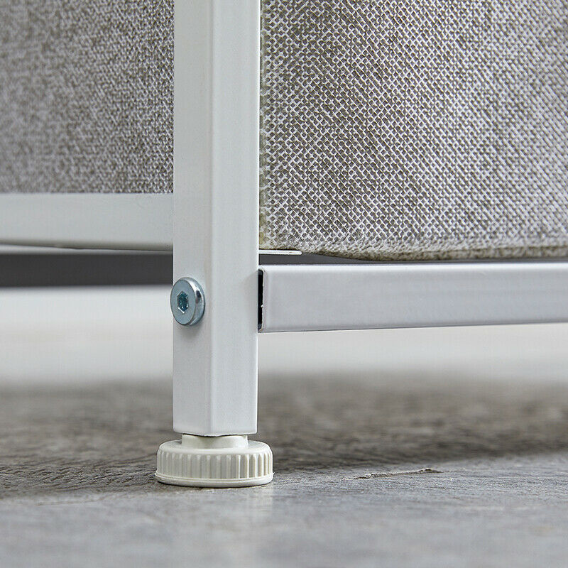 Fabric 3 Chest Of Drawer Grey Side Table Storage Cabinet Unit Organiser Bedroom