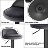 2x Bar Stools 360° Swivel Gas Lift Cafe Pub Stools w/ Backrest Height Adjustable