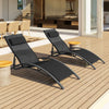 2pcs Garden Sun Lounger Relaxing Reclining Chair Day Bed Adjustable Backrest
